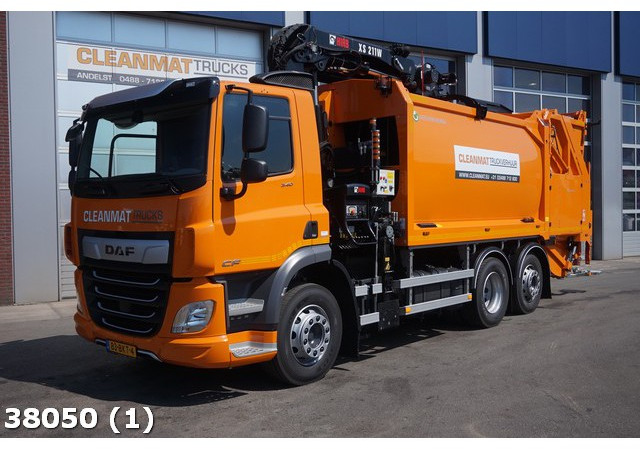 Çöp kamyonu DAF FAN CF 340 Hiab 21 ton/meter laadkraan: fotoğraf 19