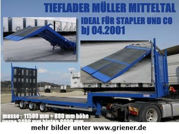 Müller-Mitteltal TS 3 / TIEFLADER HYDRAULISCHE RAMPE STAPLER / !!  - Açık/ Sal dorse