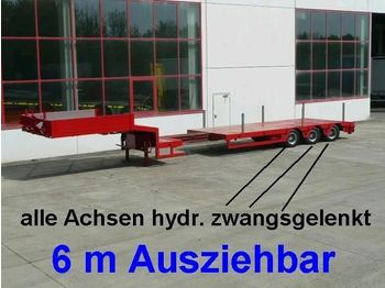 Möslein 3 Achs Tieflader, ausziehbar 6 m, alle ach - Alçak çerçeveli platform dorse