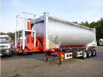 Tanker dorse nakliyatı için gıda maddeleri Feldbinder Food/powder tank container alu 40 m3 + tipping chassis: fotoğraf 1