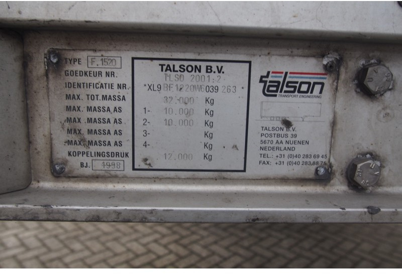 Kapalı karoser dorse Talson Box semi-trailer: fotoğraf 10