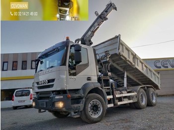 Damperli kamyon Iveco Trakker 450 6x4 Kipper + kraan HIAB euro5: fotoğraf 1