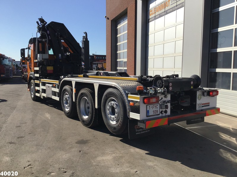 Kancalı yükleyici kamyon, Vinçli kamyon Volvo FM 420 8x2 HMF 28 ton/meter laadkraan Welvaarts weighing system: fotoğraf 3