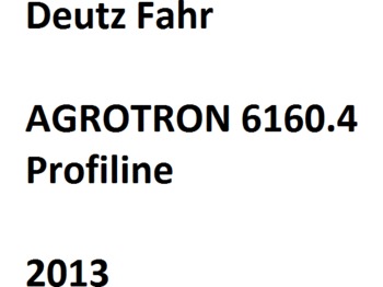 Traktör DEUTZ-FAHR AGROTRON 6160.4 Profiline: fotoğraf 1
